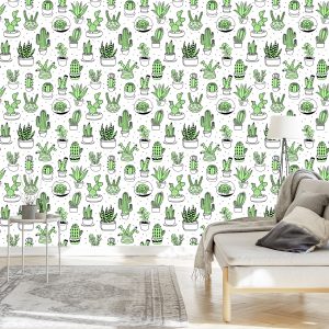 Papier Peint Pour Les Cactus De La Chambre Au Style Scandinave – Image 3