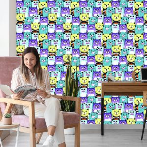 Papier Peint Pour Les Enfants - Chats Colorés – Image 7