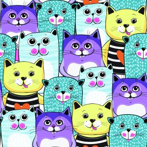 Papier Peint Pour Les Enfants - Chats Colorés – Image 1