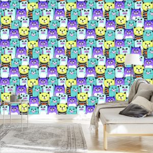 Papier Peint Pour Les Enfants - Chats Colorés – Image 3