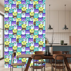 Papier Peint Pour Les Enfants - Chats Colorés – Image 4