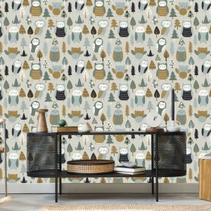 Papier Peint Pour Les Enfants - Chouettes Endormies – Image 5