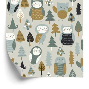 Papier Peint Pour Les Enfants - Chouettes Endormies – Image 2