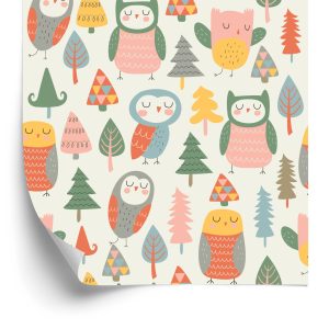 Papier Peint Pour Les Enfants - Chouettes Endormies – Image 2