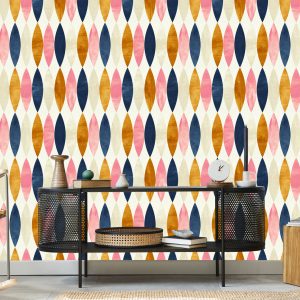 Papier Peint Motifs Rétro Aux Couleurs Pastel – Image 5