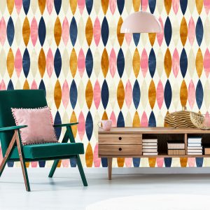 Papier Peint Motifs Rétro Aux Couleurs Pastel – Image 6