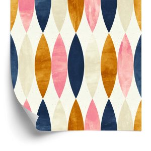 Papier Peint Motifs Rétro Aux Couleurs Pastel – Image 2