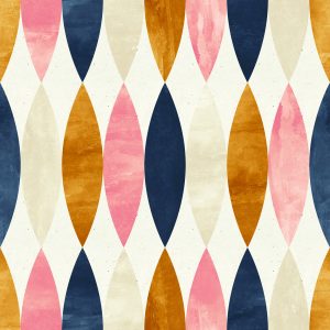 Papier Peint Motifs Rétro Aux Couleurs Pastel – Image 1
