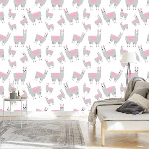Papier Peint Animaux Lama Pour La Chambre Des Enfants – Image 3