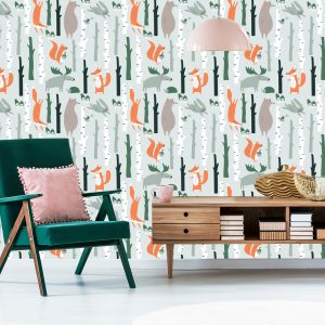 Papier Peint Pour Les Enfants - Beaux Animaux De La Forêt – Image 6