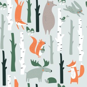 Papier Peint Pour Les Enfants - Beaux Animaux De La Forêt – Image 1