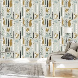 Papier Peint Beaux Animaux De La Forêt Pour Les Enfants – Image 3