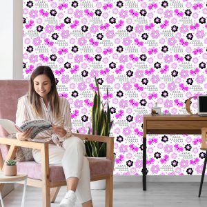 Papier Peint Pour Les Enfants En Coeur Papillons Fleurs – Image 7