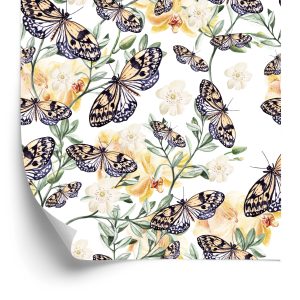 Papier Peint Mur Papillons Fleurs Plantes Cuisine – Image 2