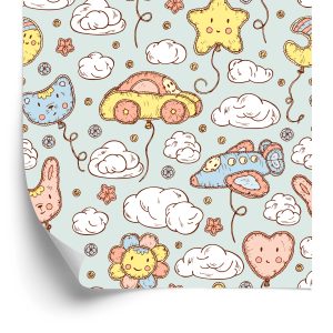 Papier Peint Voitures, Avions, Étoiles, Nuages – Image 2