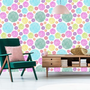 Papier Peint Motif Géométrique Avec Des Cercles – Image 6