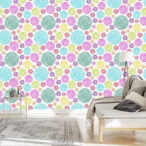 Papier Peint Motif Géométrique Avec Des Cercles – Image 3