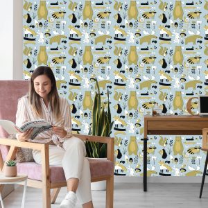 Papier Peint Pour Les Enfants - Animaux De La Forêt Et Amis – Image 7