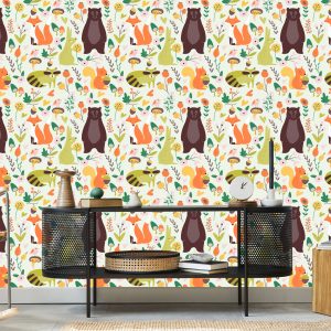 Papier Peint Pour Les Enfants - Animaux De La Forêt Mignons – Image 5