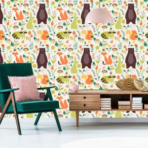 Papier Peint Pour Les Enfants - Animaux De La Forêt Mignons – Image 6