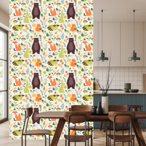 Papier Peint Pour Les Enfants - Animaux De La Forêt Mignons – Image 4