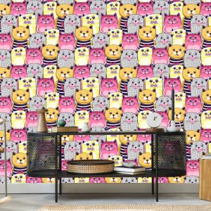 Papier Peint Pour Les Enfants - Chats Colorés – Image 5