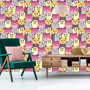 Papier Peint Pour Les Enfants - Chats Colorés – Image 6