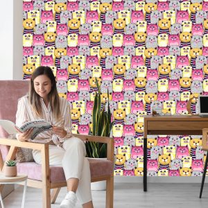 Papier Peint Pour Les Enfants - Chats Colorés – Image 7