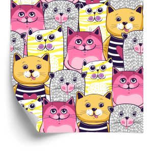 Papier Peint Pour Les Enfants - Chats Colorés – Image 2