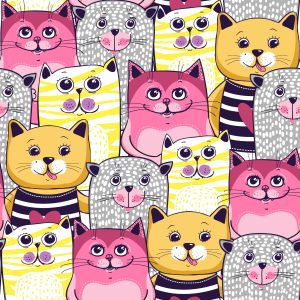 Papier Peint Pour Les Enfants - Chats Colorés – Image 1