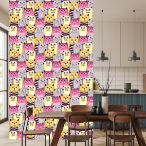 Papier Peint Pour Les Enfants - Chats Colorés – Image 4