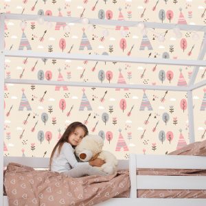 Papier Peint Arbre À Fleurs Dans La Chambre De La Fille – Image 7