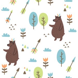 Papier Peint Ours Nuages ​​Arbre Garçon Chambre – Image 1