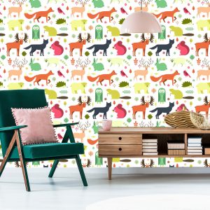 Papier Peint Pour Les Enfants - Merveilleux Animaux De La Forêt – Image 6