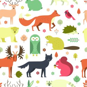 Papier Peint Pour Les Enfants - Merveilleux Animaux De La Forêt – Image 1
