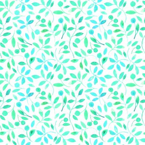 Papier Peint Feuilles Turquoise Peintes À L'aquarelle – Image 1