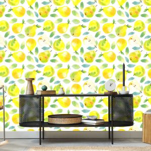 Papier Peint Pour Cuisine Salle À Manger, Feuilles De Fruits – Image 5