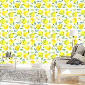 Papier Peint Pour Cuisine Salle À Manger, Feuilles De Fruits – Image 3