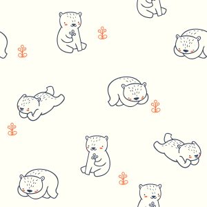 Papier Peint Plantes Oursons – Image 1