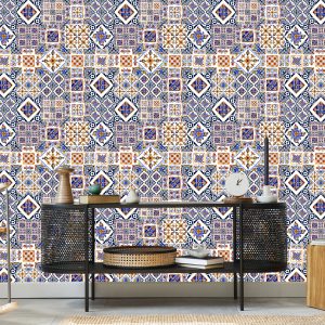 Papier Peint Motifs De Carreaux De Mosaïque Orientale Murale – Image 5