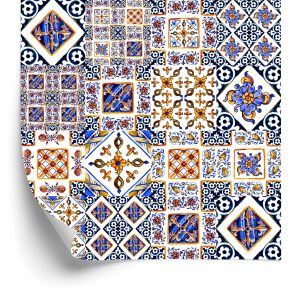 Papier Peint Motifs De Carreaux De Mosaïque Orientale Murale – Image 2