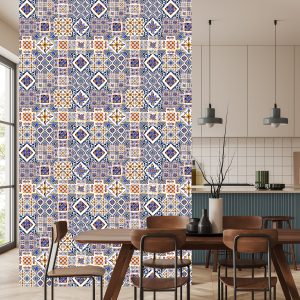 Papier Peint Motifs De Carreaux De Mosaïque Orientale Murale – Image 4