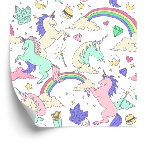 Papier Peint Pour Les Enfants - Unicorns In Fantasy Land – Image 2