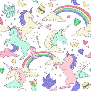 Papier Peint Pour Les Enfants - Unicorns In Fantasy Land – Image 1