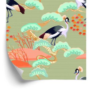 Papier Peint Grues Parmi Les Arbres – Image 2