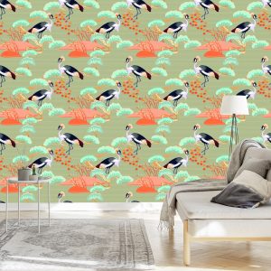 Papier Peint Grues Parmi Les Arbres – Image 3