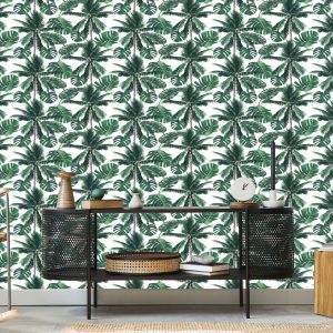 Papier Peint Forêt De Palmiers De La Nature Pour La Chambre Du Salon – Image 5