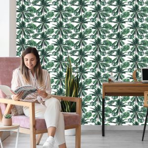 Papier Peint Forêt De Palmiers De La Nature Pour La Chambre Du Salon – Image 7