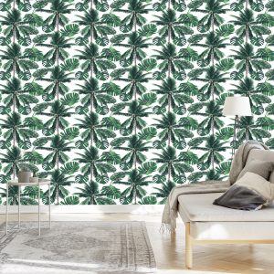 Papier Peint Forêt De Palmiers De La Nature Pour La Chambre Du Salon – Image 3