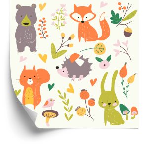 Papier Peint Pour Les Enfants - Happy Forest Animals – Image 2